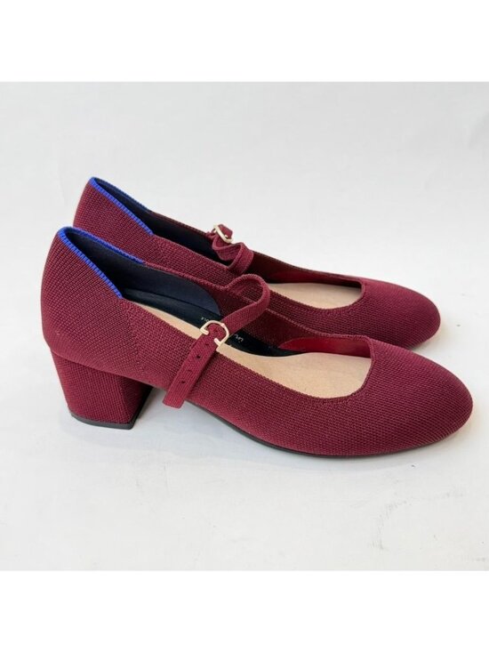 Rothy's Shoes - Rothy's The Mary Jane Block Heel Knit Pumps Wine Red Women's 8.5